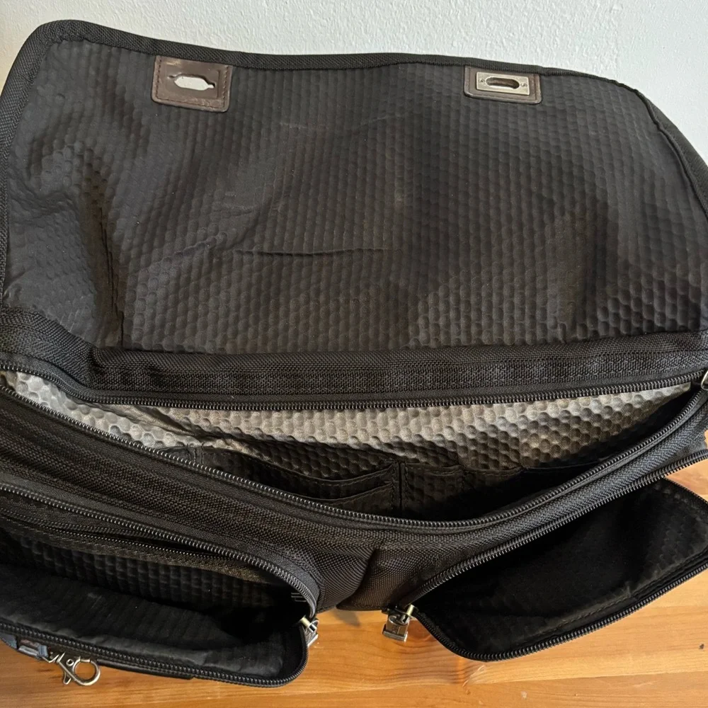 Tumi Alpha Bravo Pinckney Flap Briefcase Laptop Carry Bag Black 22634